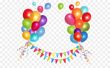 Birthday cake Balloon Clip art - Transparent Party Streamer and Balloons PNG Clipart Picture 