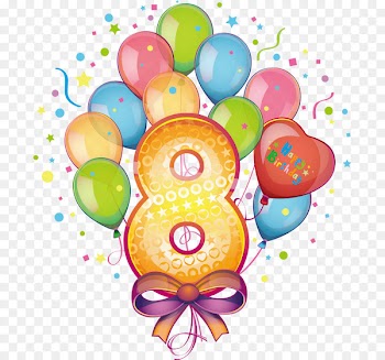 Birthday cake Balloon Greeting card Clip art - Number 8 and ball 