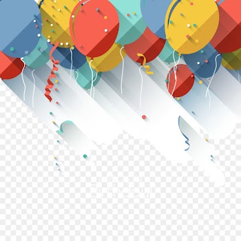 Birthday cake Balloon Greeting card - Colorful balloons string 