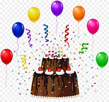 Birthday cake Balloon Party Clip art - confetti background 