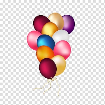 Birthday cake Balloon Party , Colorful balloons flying transparent background PNG clipart