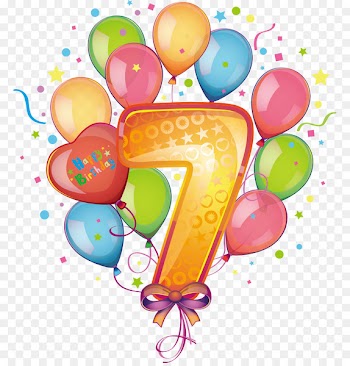 Birthday cake Birthday customs and celebrations Clip art - Vector Balloon number 7 