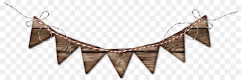 Birthday cake Bunting Party Banner - Brown wooden flag banner creatives 