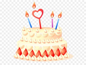 Birthday cake - Cake with Strawberries and Candles PNG Clipart 
