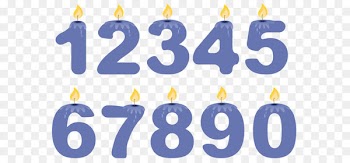Birthday cake Candle Clip art - Transparent Numbers Birthday Candles Blue PNG Clipart 