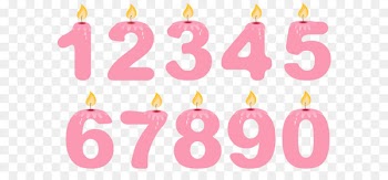Birthday cake Candle Clip art - Transparent Numbers Birthday Candles Pink PNG Clipart 