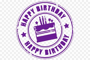 Birthday cake Clip art - violet border 