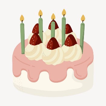 Birthday cake clipart, cute cartoon | Free PSD Illustration - rawpixel