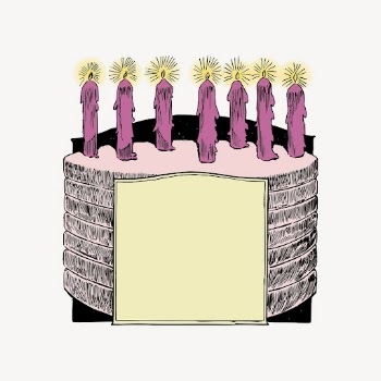 Birthday cake clipart, vintage illustration | Free Vector - rawpixel