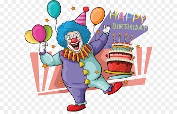 Birthday cake - Clown happy birthday card 