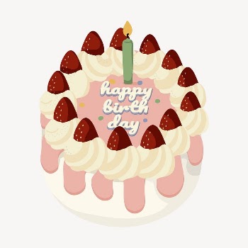 Birthday cake collage element, cute | Free Vector Illustration - rawpixel