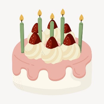 Birthday cake collage element, cute | Free Vector Illustration - rawpixel