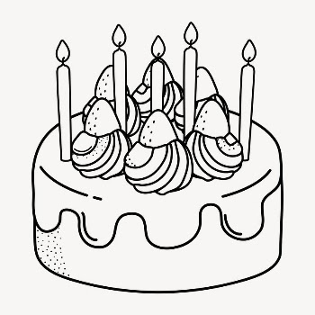 Birthday cake doodle clipart, cute | Free PSD Illustration - rawpixel