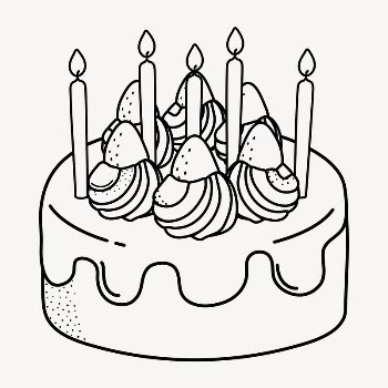 Birthday cake doodle collage element, | Free Vector Illustration - rawpixel