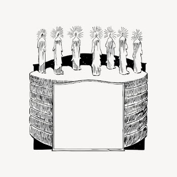 Birthday cake drawing clipart, vintage | Free Vector - rawpixel