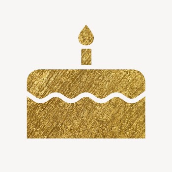 Birthday cake gold icon, glittery | Free Icons - rawpixel