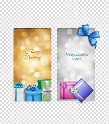 Birthday cake Greeting card Banner, gold and silver birthday card transparent background PNG clipart