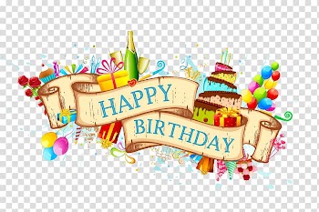 Birthday cake Greeting card , Beautiful ribbon birthday background material, happy birthday illustration transparent background PNG clipart