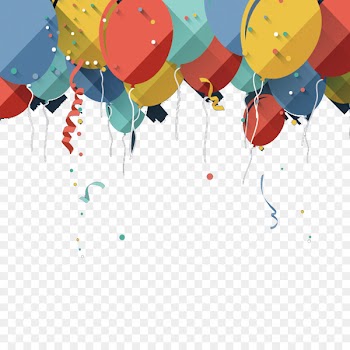Birthday cake Greeting card Flat design - Colored balloons 