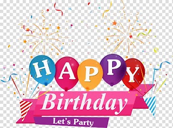 Birthday cake Greeting card, fonts birthday with fireworks transparent background PNG clipart