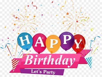 Birthday cake Greeting card - Vector fonts birthday with fireworks 