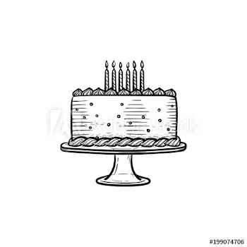 Birthday cake hand drawn outline doodle icon