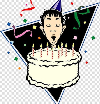 Birthday cake Happy Birthday to You Party , Blowing birthday candle cartoon man transparent background PNG clipart