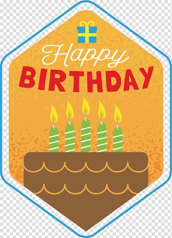 Birthday cake, Hexagon birthday cake label transparent background PNG clipart