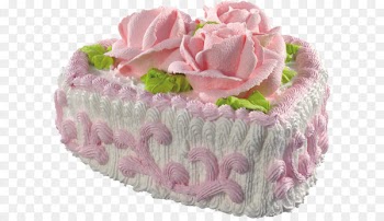 Birthday cake Ice cream cake Butter cake Chocolate cake - White Heart Cake with Pink Roses PNG Picture 