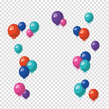 Birthday cake Ice cream cake, Hand painted color float balloon transparent background PNG clipart