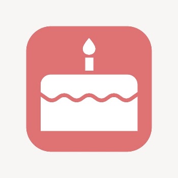 Birthday cake icon, flat square | Free Icons - rawpixel
