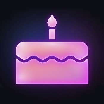 Birthday cake icon, neon glow | Free Icons - rawpixel