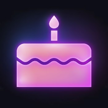 Birthday cake icon, neon glow | Free Icons - rawpixel