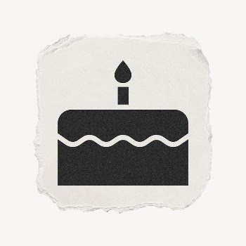 Birthday cake icon, ripped paper | Free PSD - rawpixel