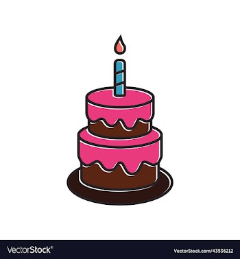 birthday cake in trendy flat style