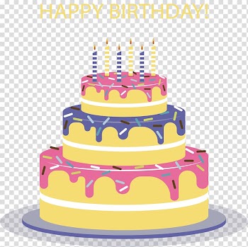 Birthday cake Layer cake Cream pie Torte, Colorful three layers of cake transparent background PNG clipart