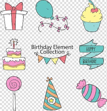 Birthday cake Party , hand-drawn cartoon birthday party transparent background PNG clipart