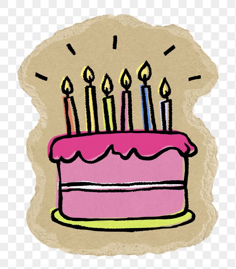 Birthday cake png sticker, torn | Free PNG - rawpixel