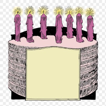 Birthday cake png sticker vintage | Free PNG - rawpixel