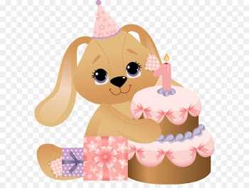 Birthday cake Rabbit Clip art - Cartoon bear pattern pink cake 
