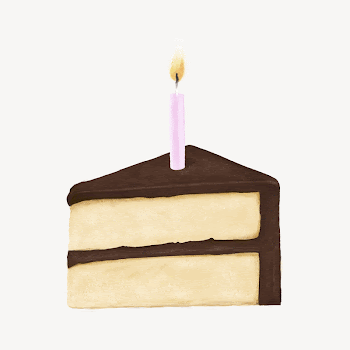 Birthday cake slice, dessert illustration | Free Photo Illustration - rawpixel