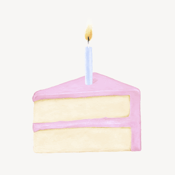 Birthday cake slice, dessert illustration | Free Photo Illustration - rawpixel