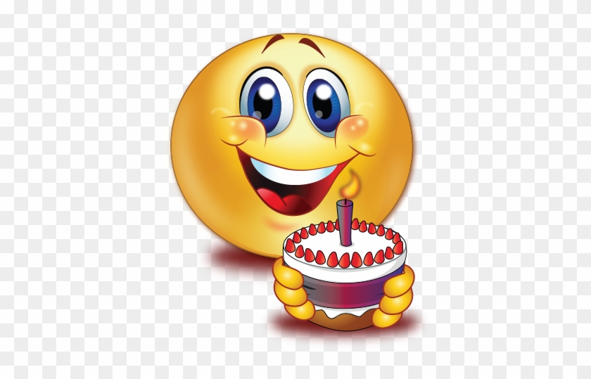 Birthday Cake Smiley Emoji Sticker - Birthday Emoji Sticker Png