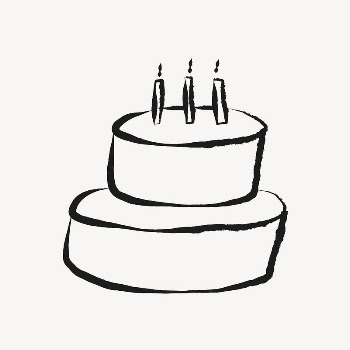 Birthday cake sticker, celebration doodle | Free PSD Illustration - rawpixel