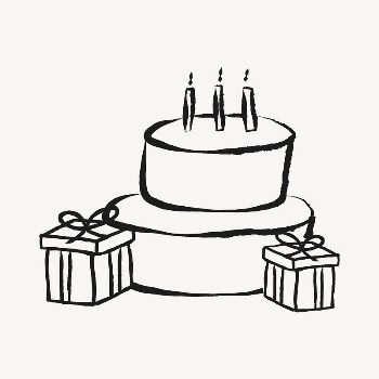 Birthday cake sticker, celebration doodle | Free PSD Illustration - rawpixel
