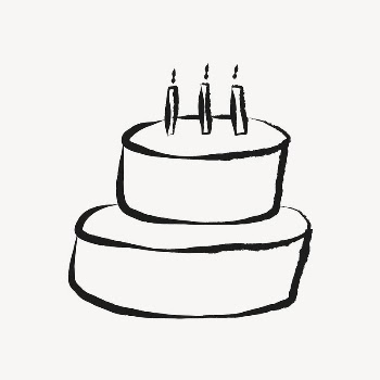 Birthday cake sticker, celebration doodle | Free Vector Illustration - rawpixel