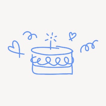 Birthday cake sticker, cute doodle | Free Icons - rawpixel