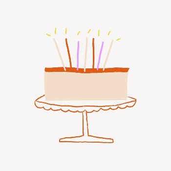 Birthday cake sticker, cute doodle | Free PSD - rawpixel