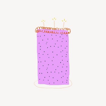Birthday cake sticker, cute doodle | Free PSD - rawpixel