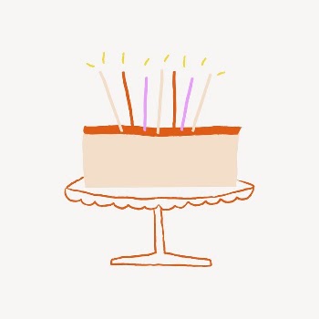 Birthday cake sticker, cute doodle | Free Vector - rawpixel